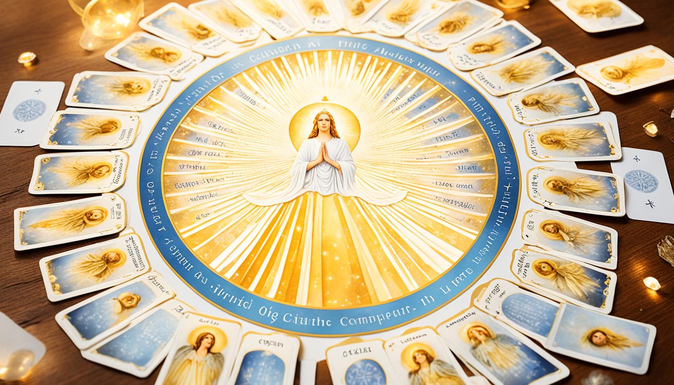 How do you interpret angel cards in a fifteen-card spread?