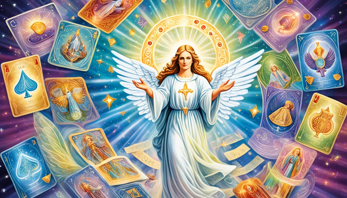 How do you interpret angel cards in a horseshoe spread?