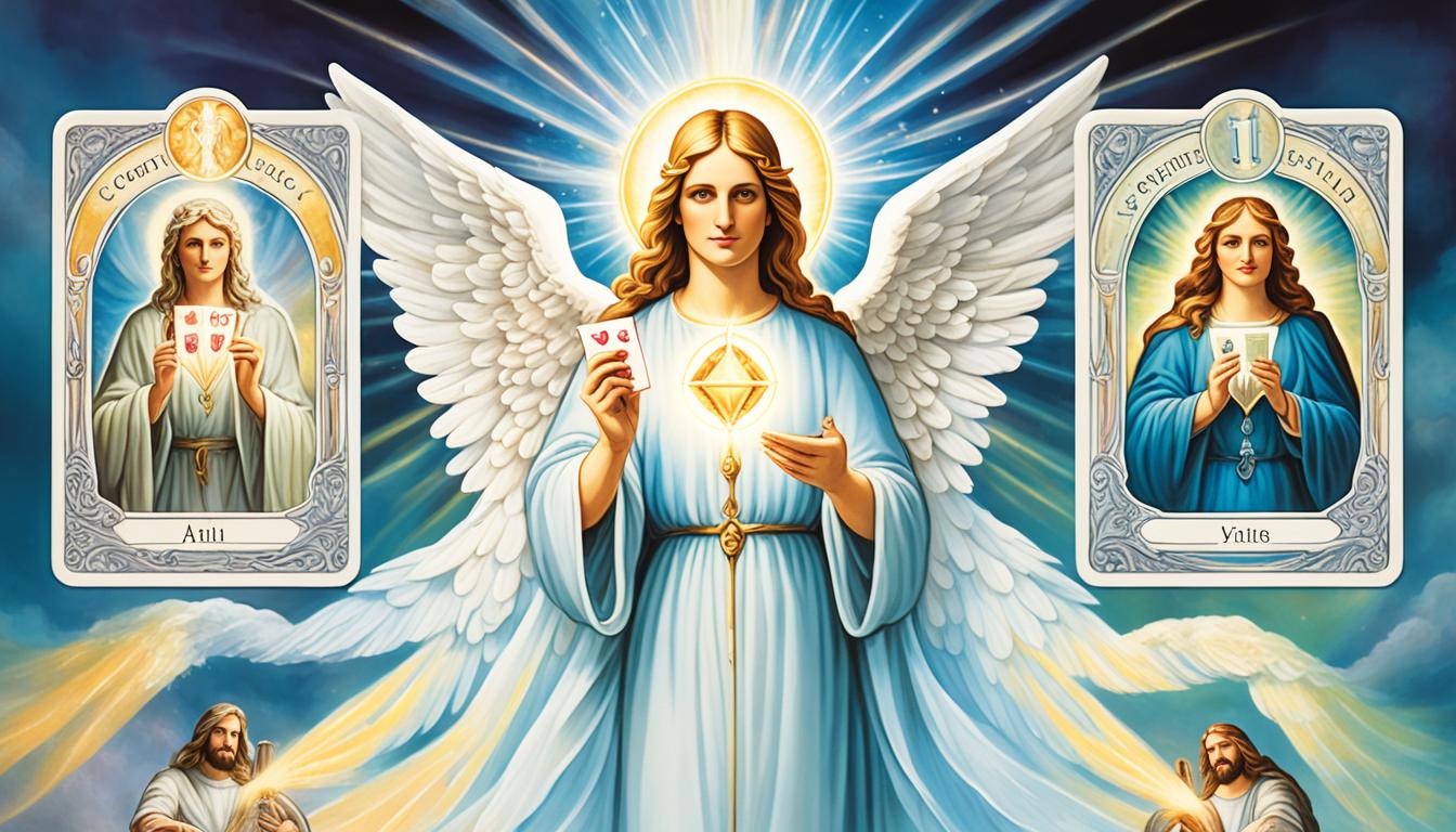 How do you interpret angel cards in a past-present-future spread?
