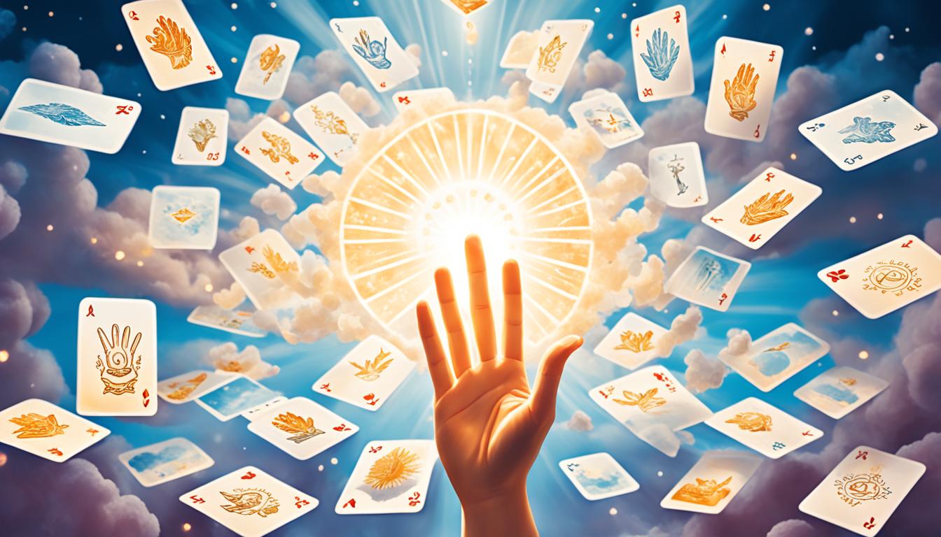 How do you interpret angel cards in a seventeen-card spread?