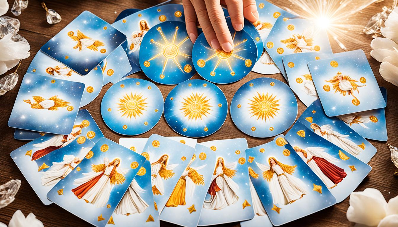 How do you interpret angel cards in an eight-card spread?