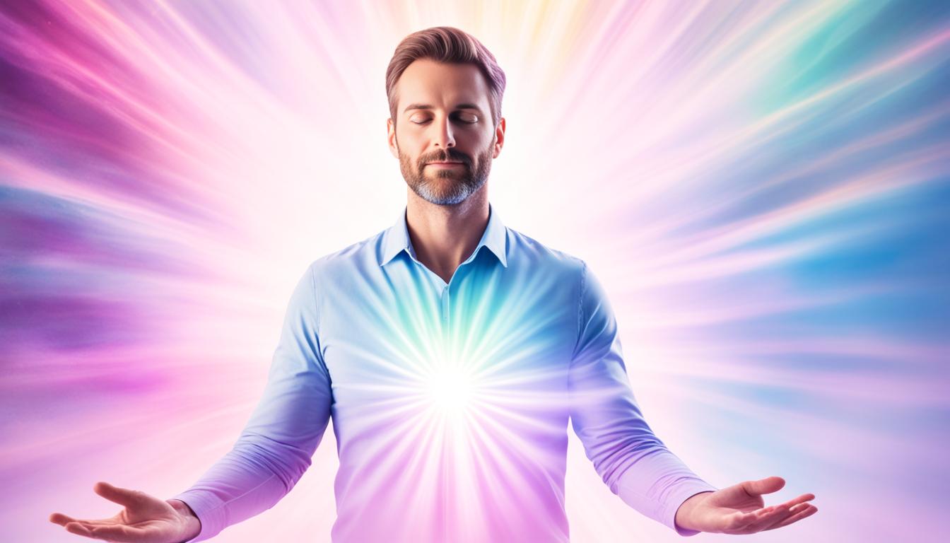 What does an aura with a soft, glowing appearance indicate?